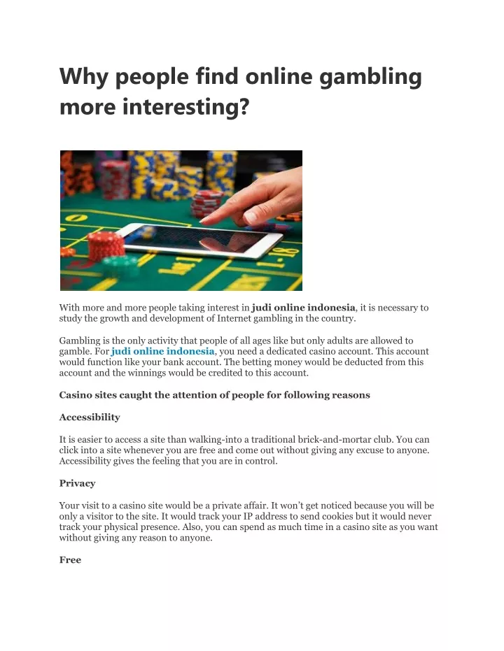 why people find online gambling more interesting