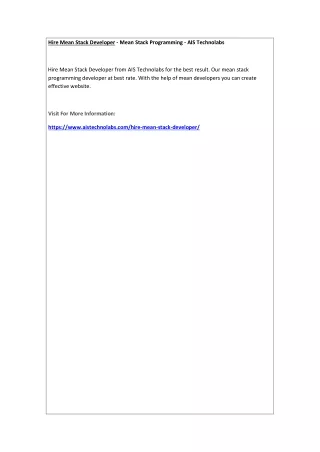 hire mean stack developer mean stack programming