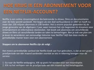 hoe krijg ik een abonnement voor een netflix account