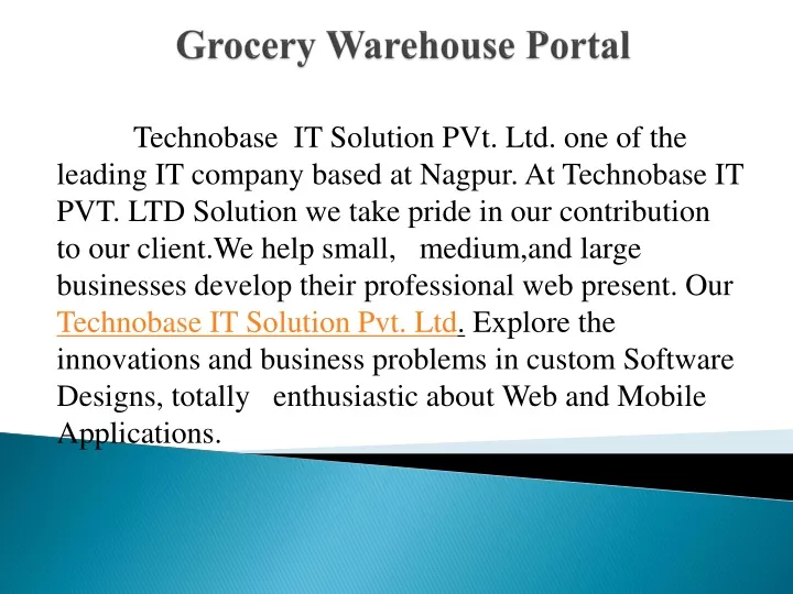 grocery warehouse portal
