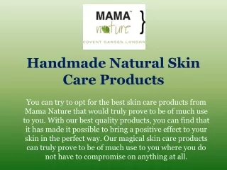 Handmade Natural Skin Care Products