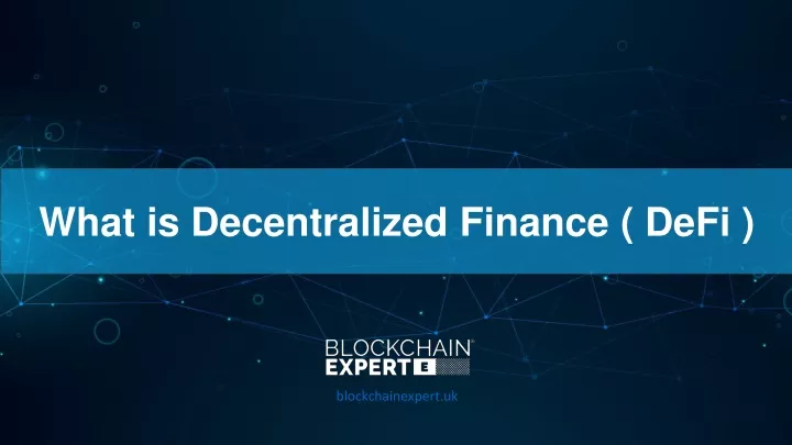 what is decentralized finance defi