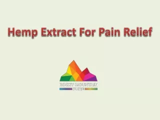 Hemp Extract For Pain Relief