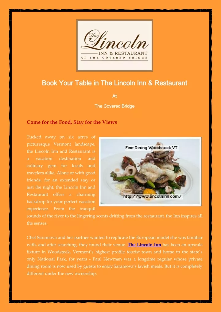 book your table in the lincoln inn restaurant