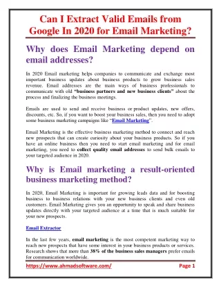 can i extract valid emails from google in 2020
