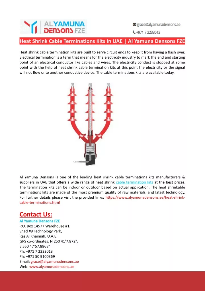 heat shrink cable terminations kits