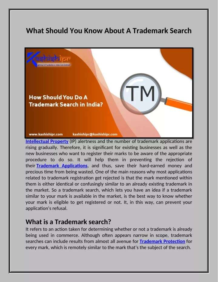 what should you know about a trademark search