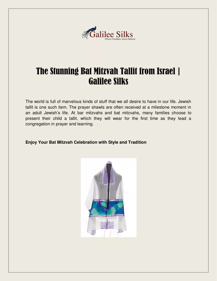 the stunning bat mitzvah tallit from israel