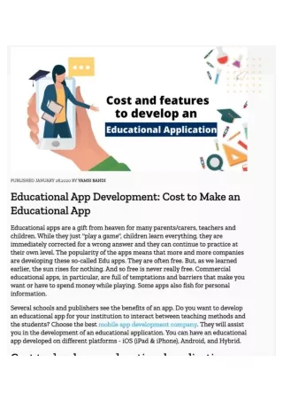 Educational App Development. interact between teaching methods and the students by emerging technologies whet the appeti