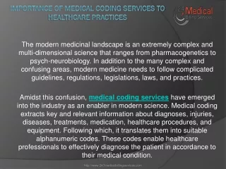 importance of medical coding services to healthcare practices
