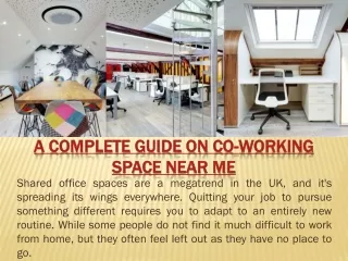 A complete guide on co-working space near me