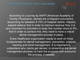 why denials continue to be a challenge