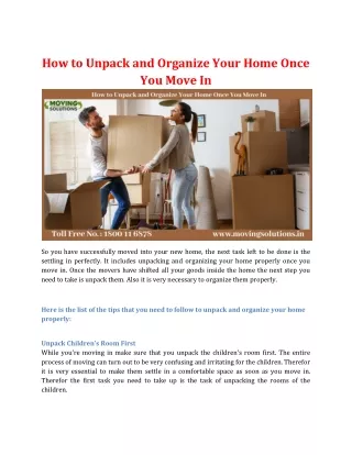 how to unpack and organize your home once