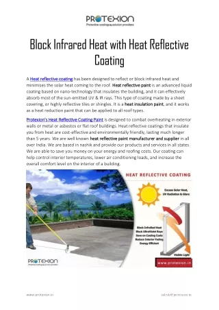 block infrared heat with heat reflective coating