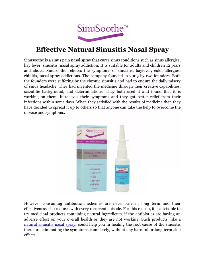 effective natural sinusitis nasal spray