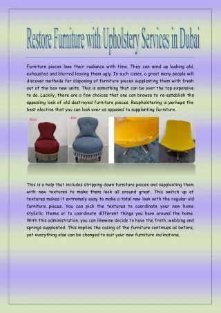 Restore Furniture With Upholstery Services_Evershinefurniture.com