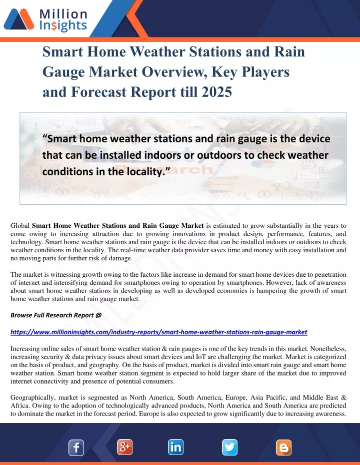 smart home weather stations and rain gauge market