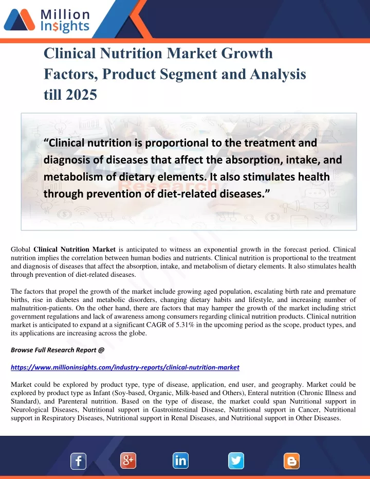 clinical nutrition market growth factors product