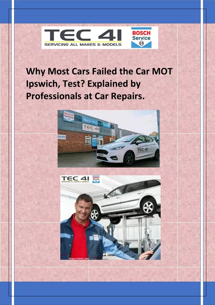 why most cars failed the car mot ipswich test