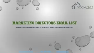 Enhance your Marketing Results with Chief Marketing Directors Email List