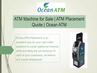 ATM Machine for Sale | ATM Placement Quote | Ocean ATM
