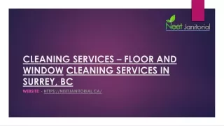 Cleaning Services Floor and Window Cleaning Services in Surrey, BC