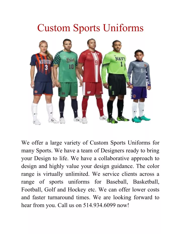 custom sports uniforms