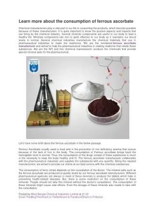 learn more about the consumption of ferrous