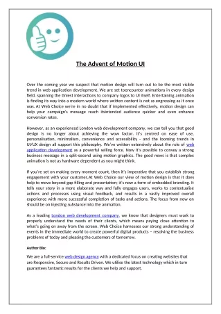the advent of motion ui