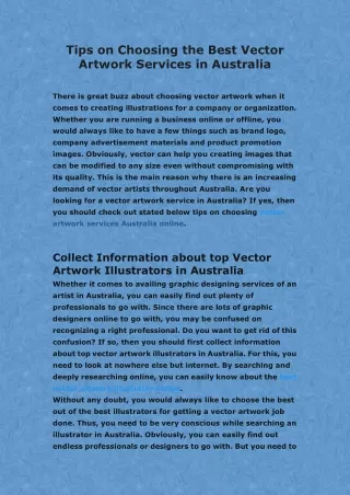 tips on choosing the best vector artwork services