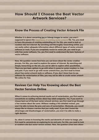 how should i choose the best vector artwork