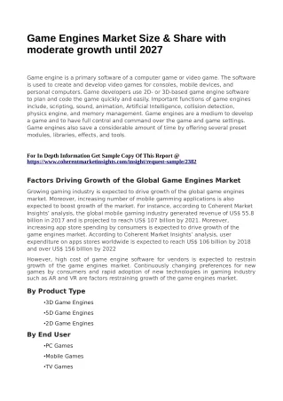 game engines market size share with moderate