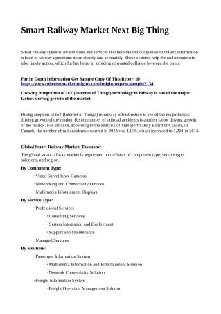 smart railway market next big thing