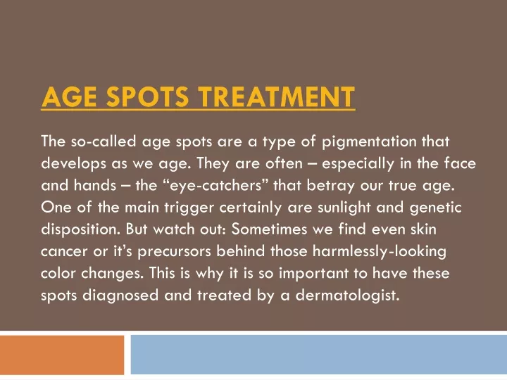age spots treatment