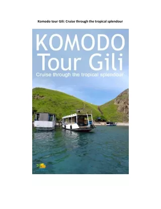Komodo tour Gili: Cruise through the tropical splendour