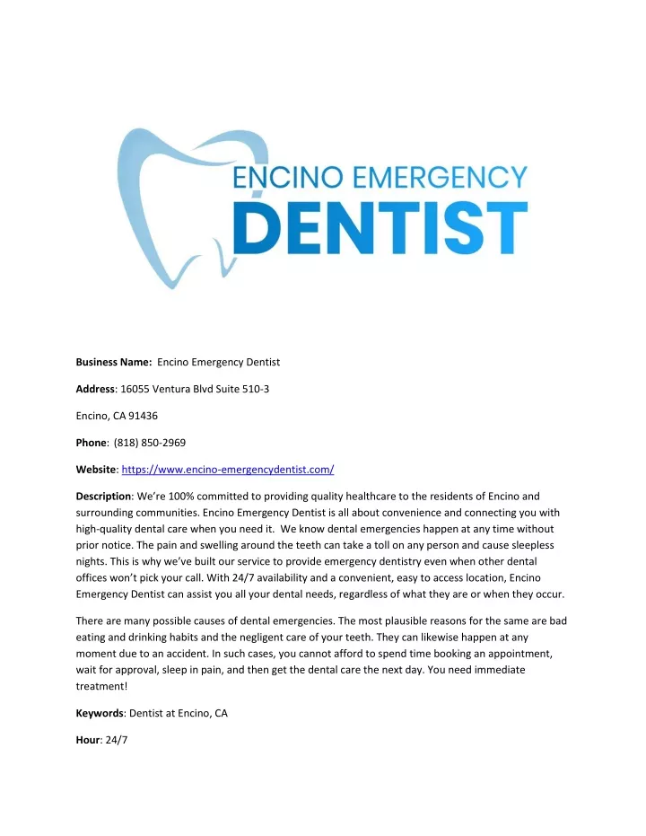 business name encino emergency dentist