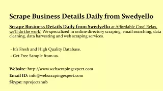 scrape business details daily from swedyello