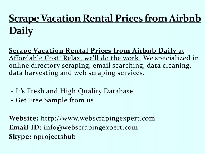 scrape vacation rental prices from airbnb daily