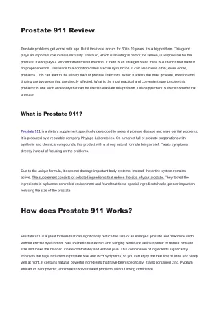 prostate 911 review