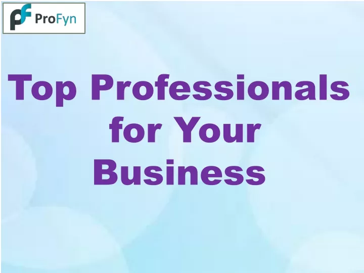 top professionals for your business