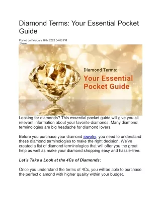 diamond terms your essential pocket guide