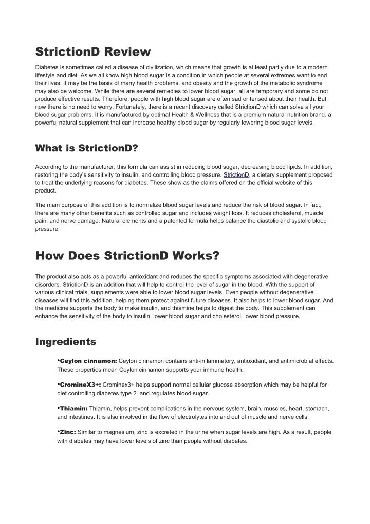 strictiond review