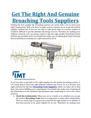 Get The Right And Genuine Broaching Tools Suppliers