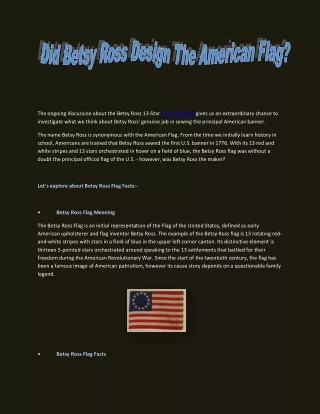 the ongoing discussion about the betsy ross