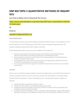 dnp 830 topic 5 quantitative methods of inquiry