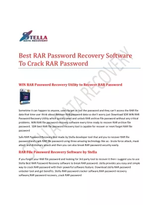 RAR password recovery software