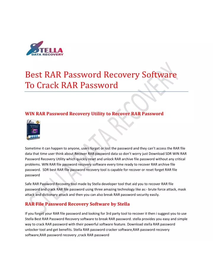 best rar password recovery software to crack