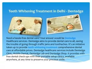 Teeth Whitening Treatment in Delhi - Dentedge