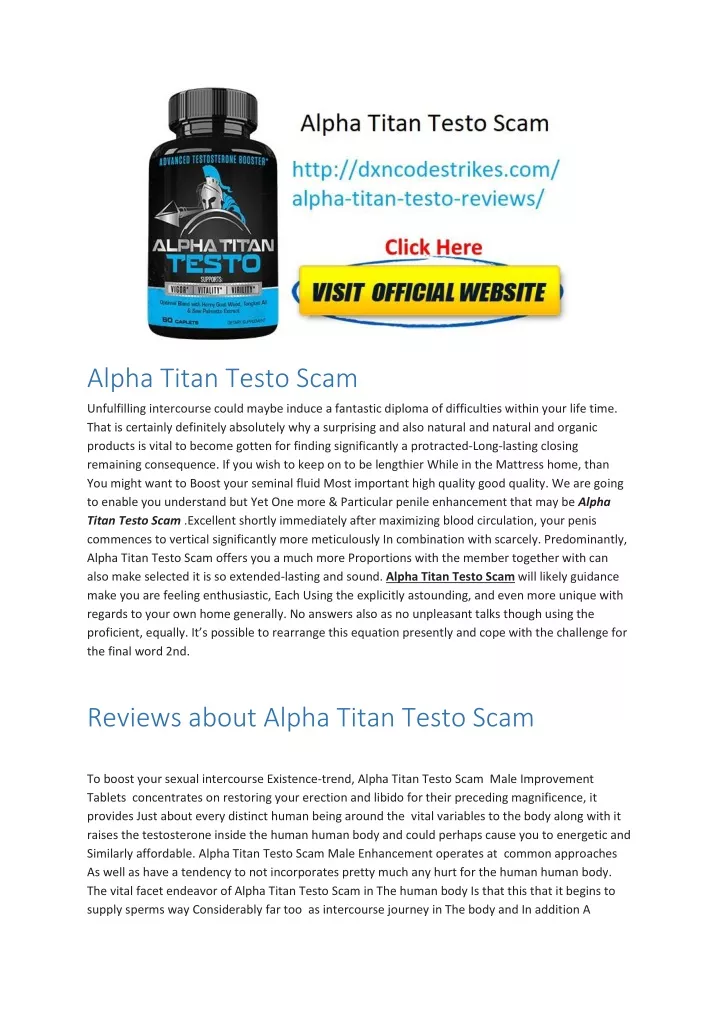 alpha titan testo scam