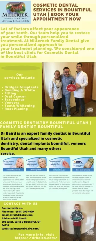 Cosmetic Dental services in Bountiful Utah | Book Your Appointment Now